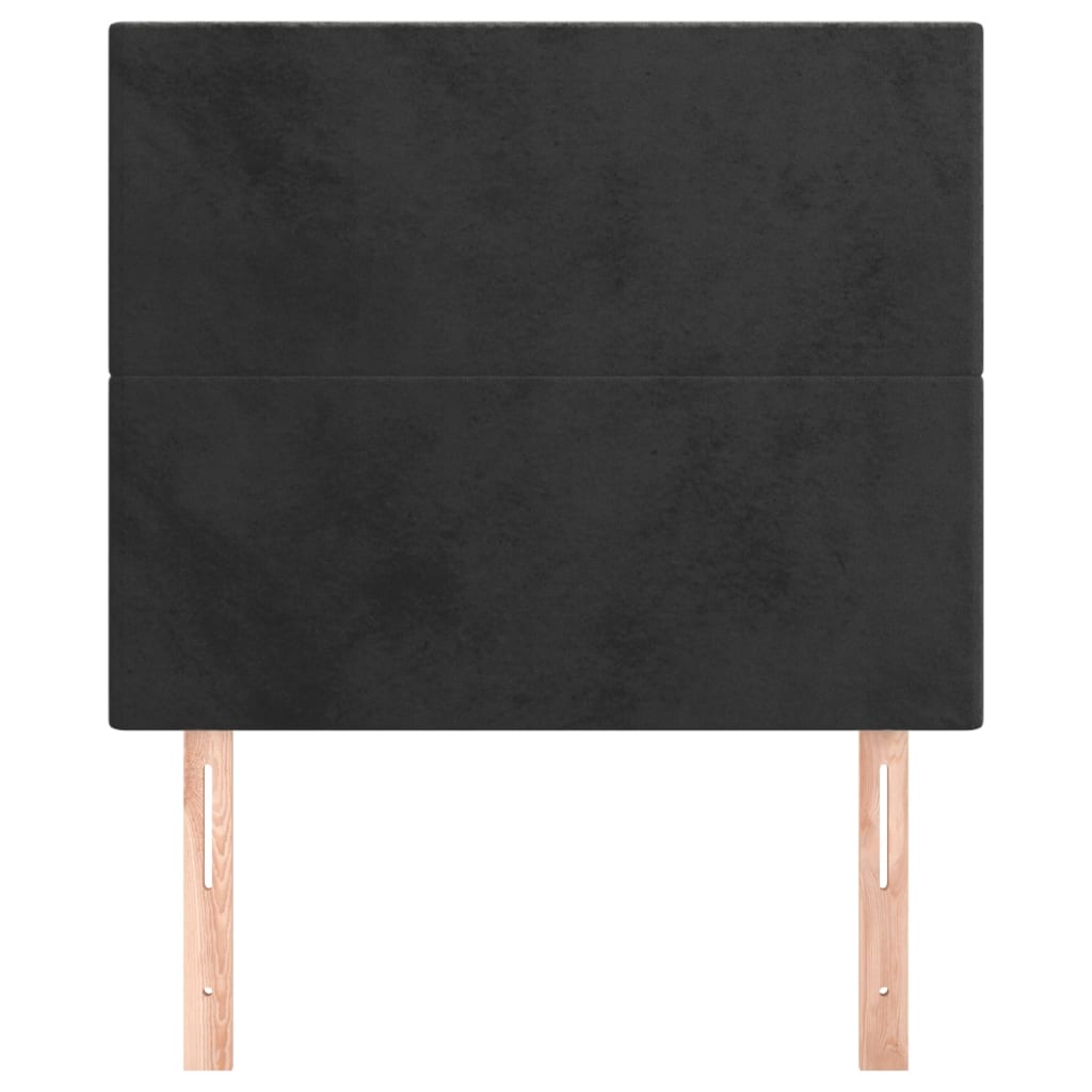 sengegavl sort 100x5x118/128 cm fløjl