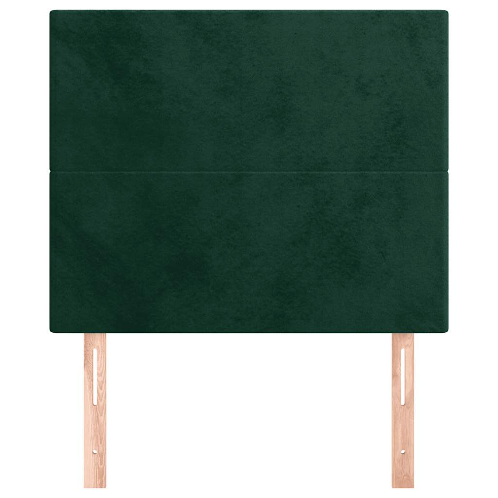 sengegavl mørkegrøn 100x5x118/128 cm fløjl
