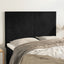 sengegavl sort 144x5x118/128 cm fløjl