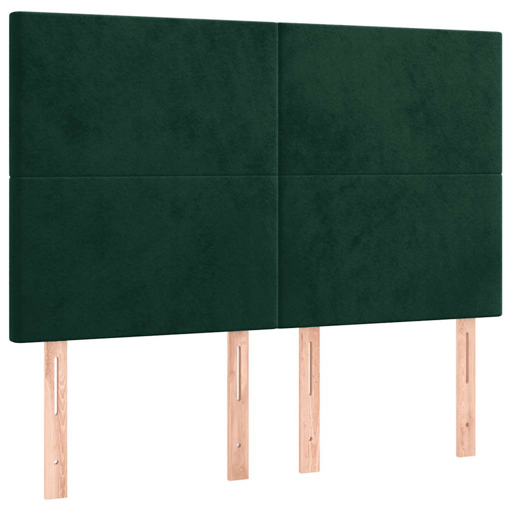 sengegavl mørkegrøn 144x5x118/128 cm fløjl