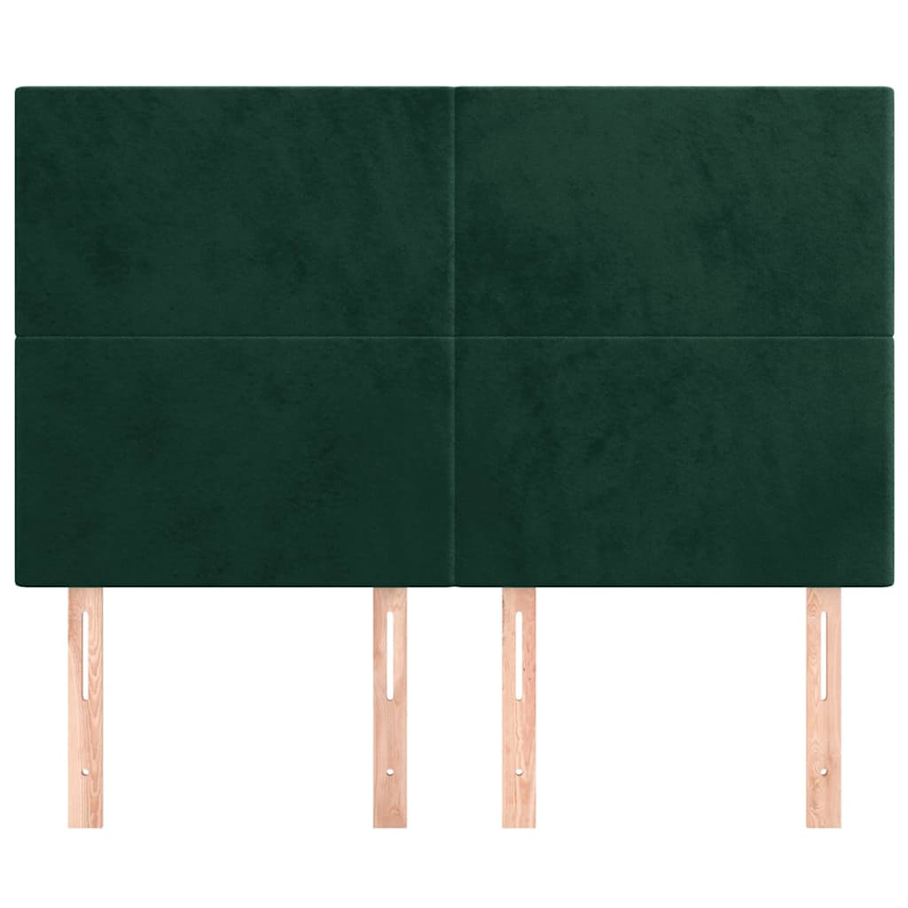 sengegavl mørkegrøn 144x5x118/128 cm fløjl