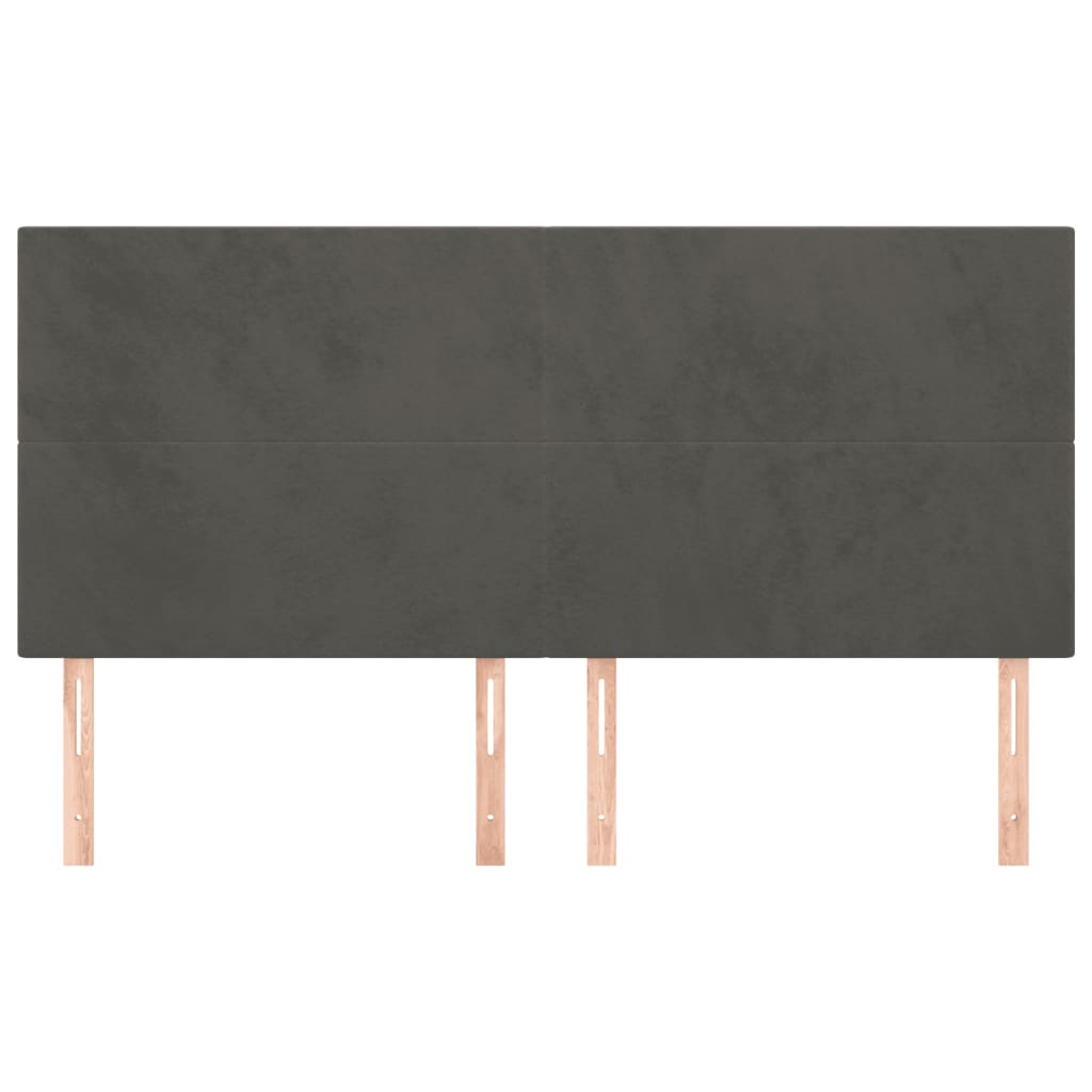 sengegavl mørkegrå 160x5x118/128 cm fløjl