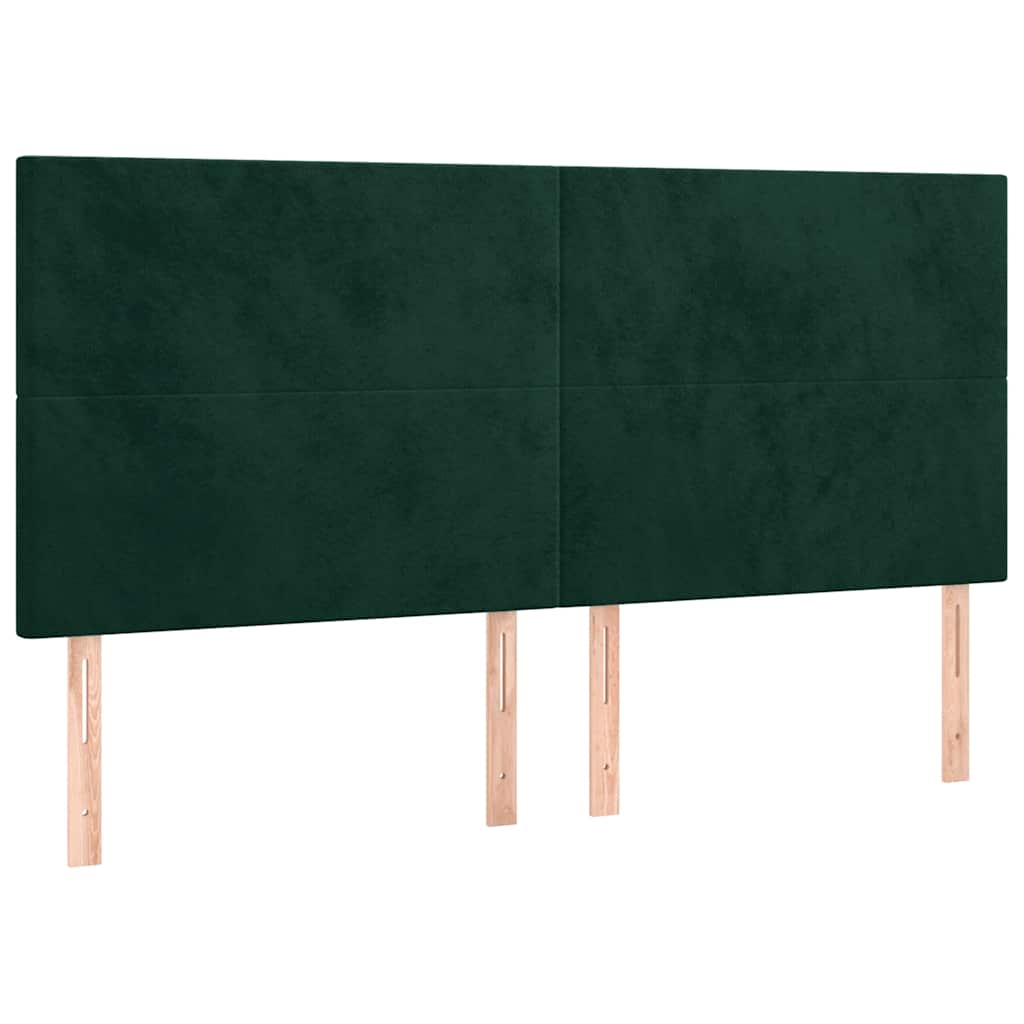 sengegavl mørkegrøn 160x5x118/128 cm fløjl