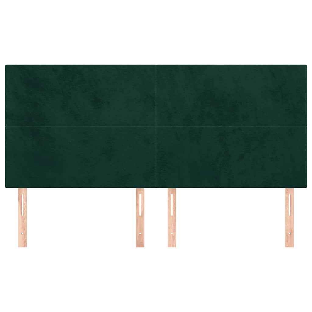 sengegavl mørkegrøn 160x5x118/128 cm fløjl