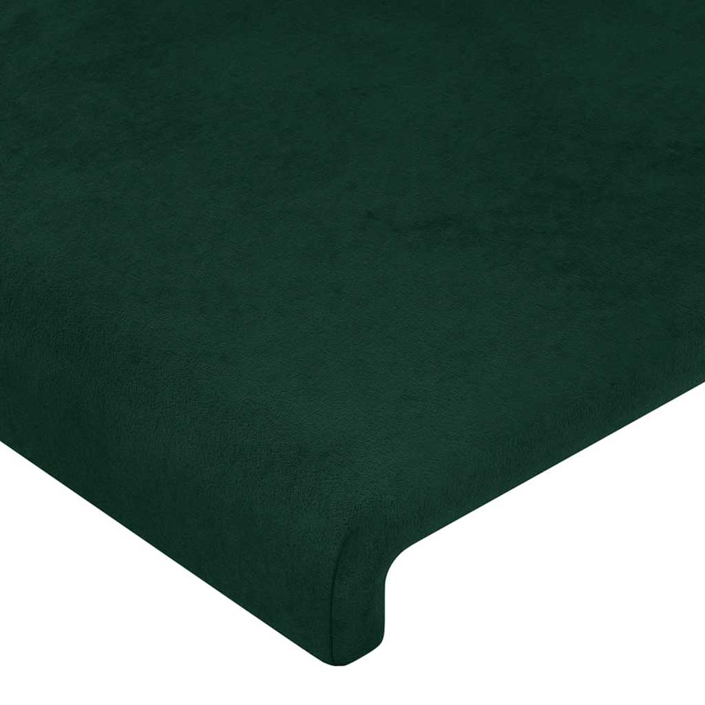 sengegavl mørkegrøn 160x5x118/128 cm fløjl