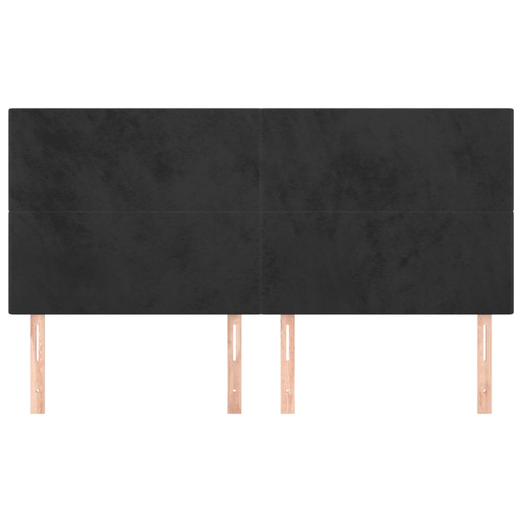 sengegavl sort 180x5x118/128 cm fløjl