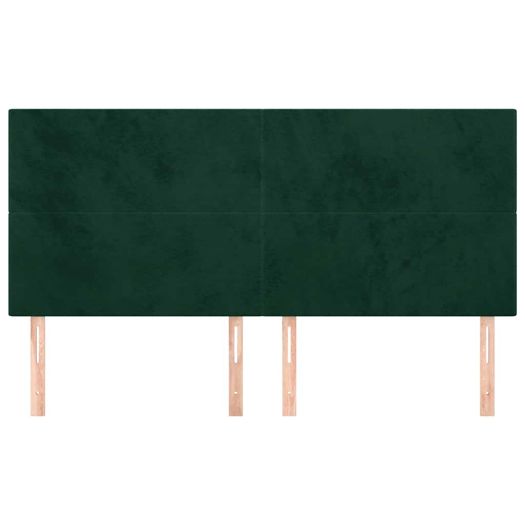 sengegavl mørkegrøn 180x5x118/128 cm fløjl