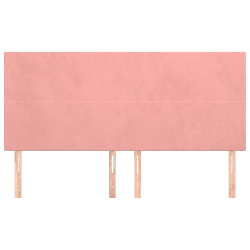 sengegavl lyserød 180x5x118/128 cm fløjl
