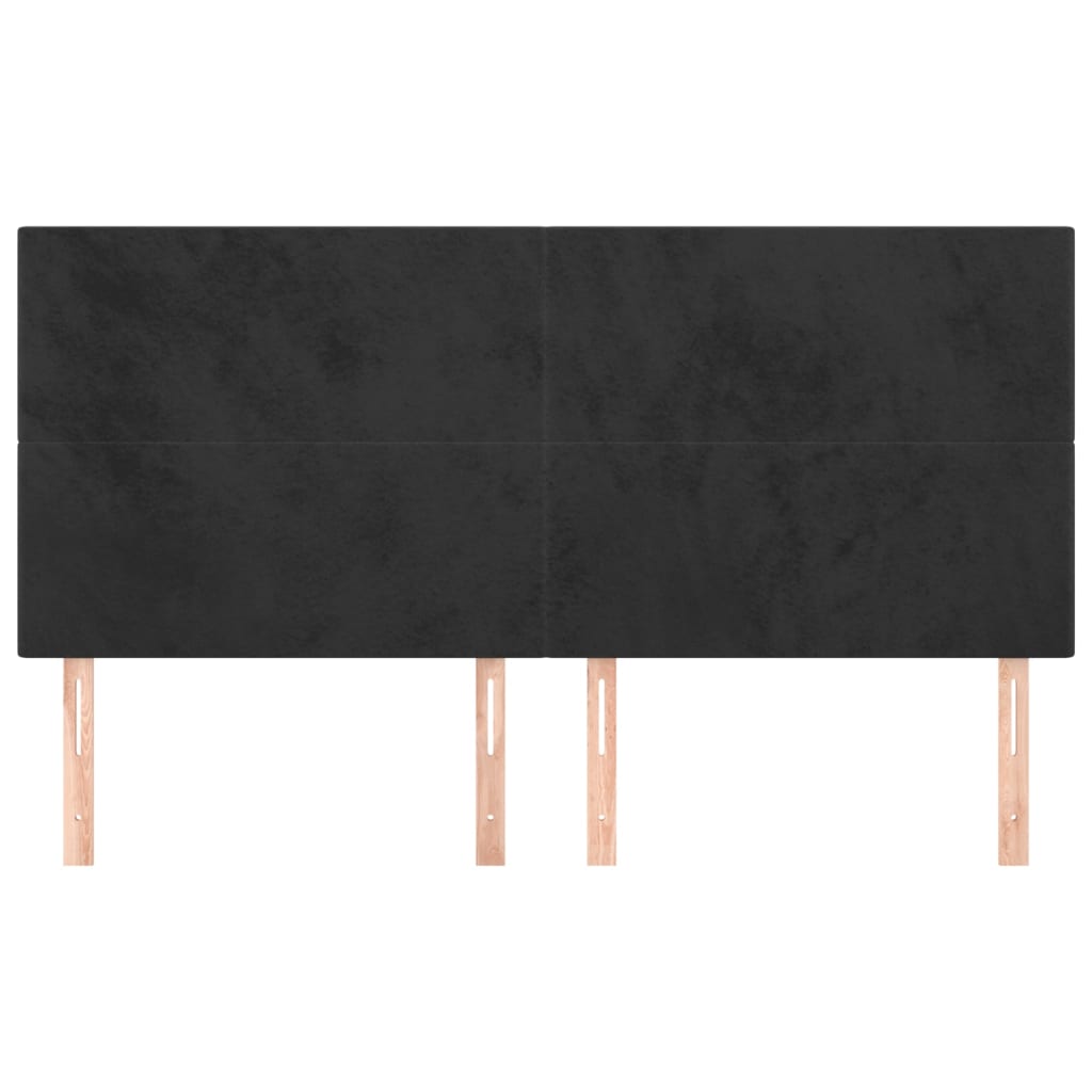 sengegavl sort 200x5x118/128 cm fløjl