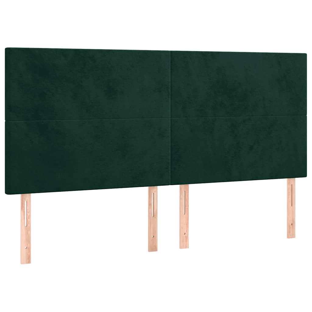 sengegavl mørkegrøn 200x5x118/128 cm fløjl