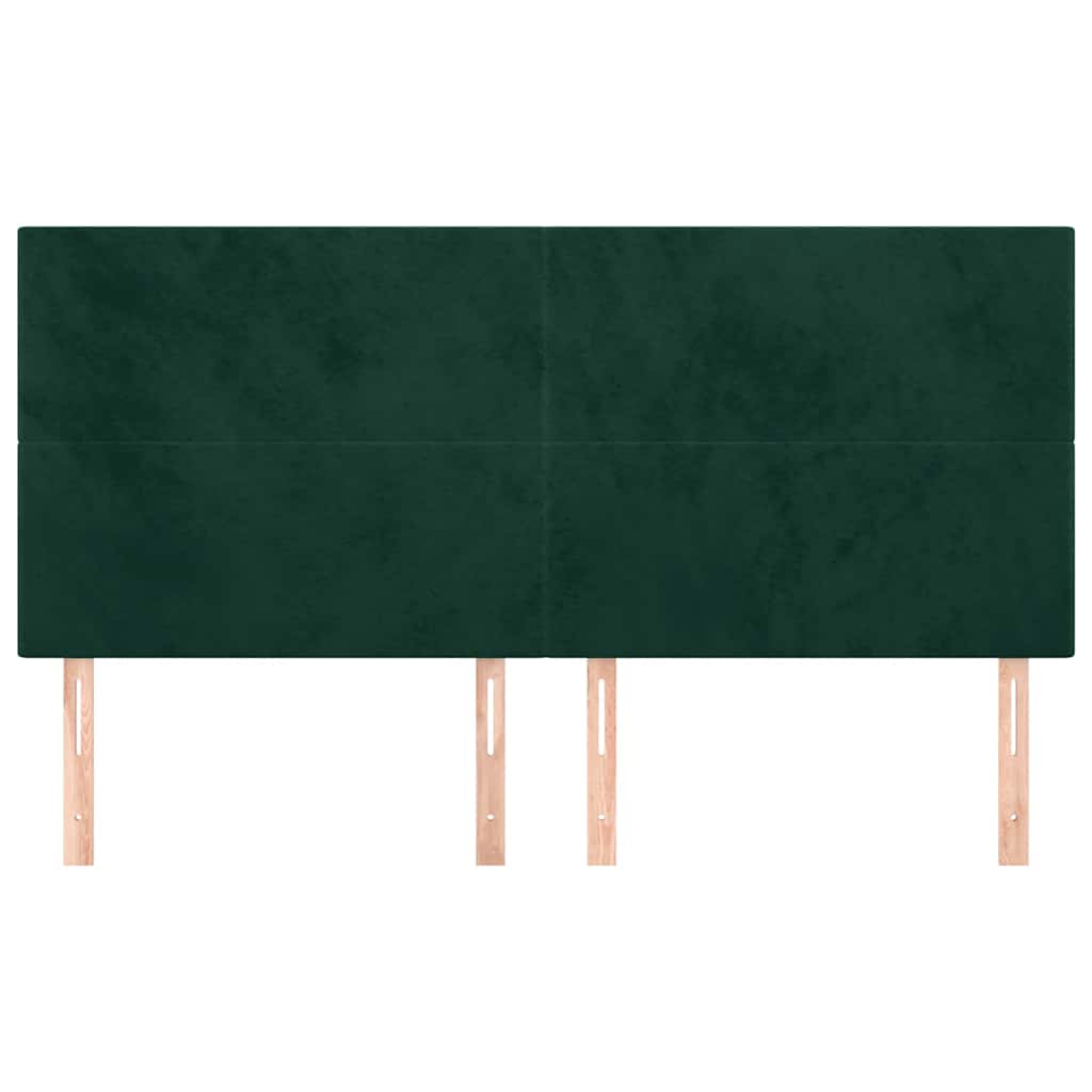 sengegavl mørkegrøn 200x5x118/128 cm fløjl