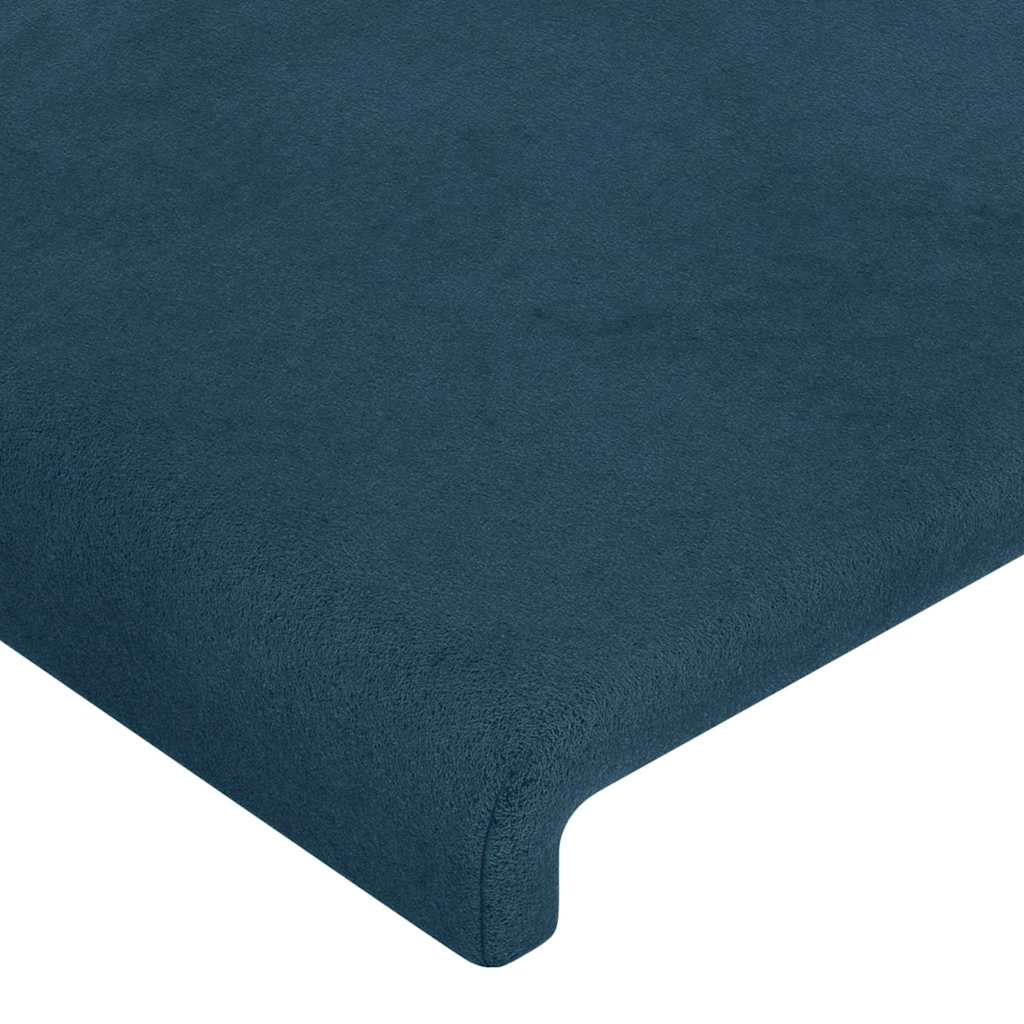 sengegavl mørkeblå 200x5x118/128 cm fløjl