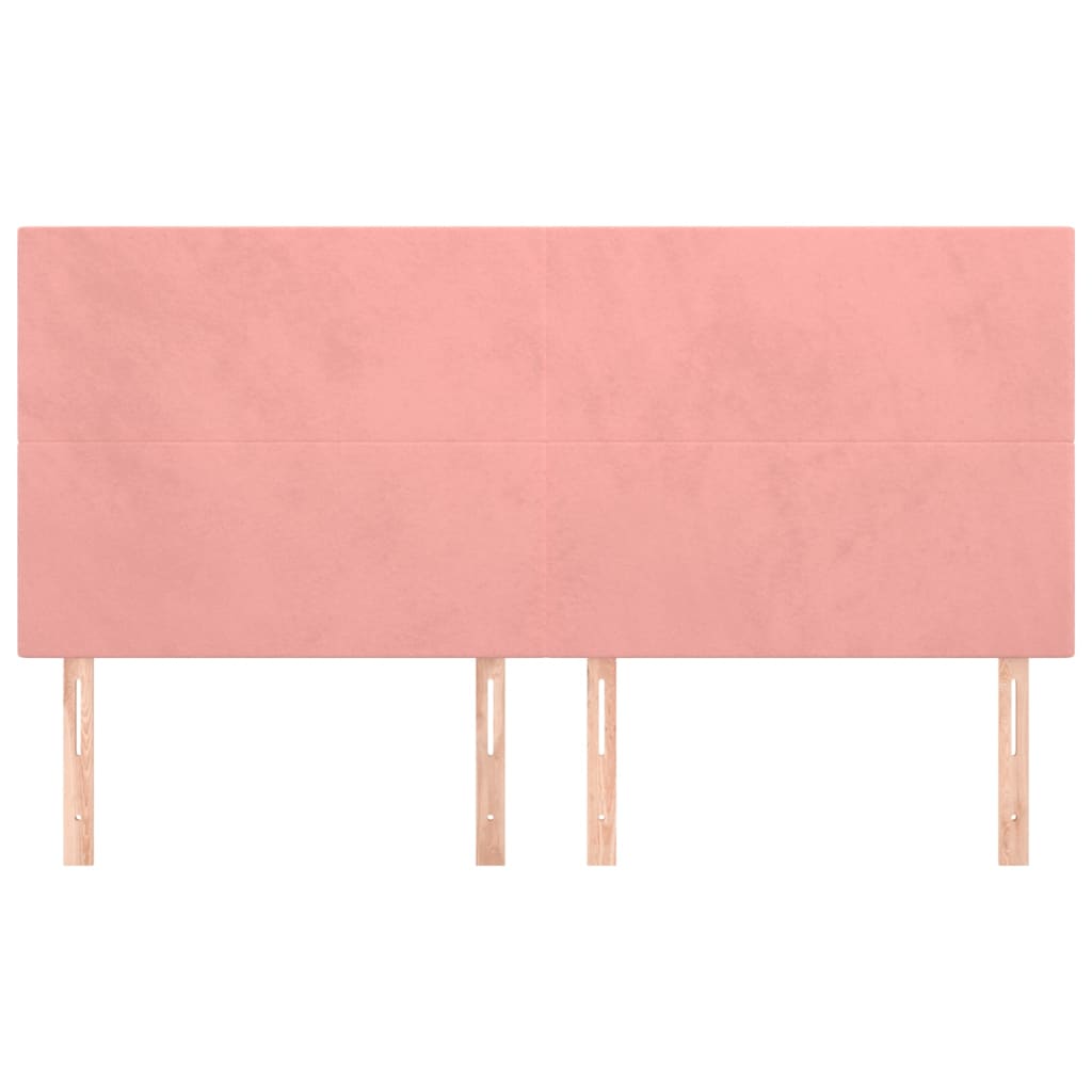 sengegavl lyserød 200x5x118/128 cm fløjl