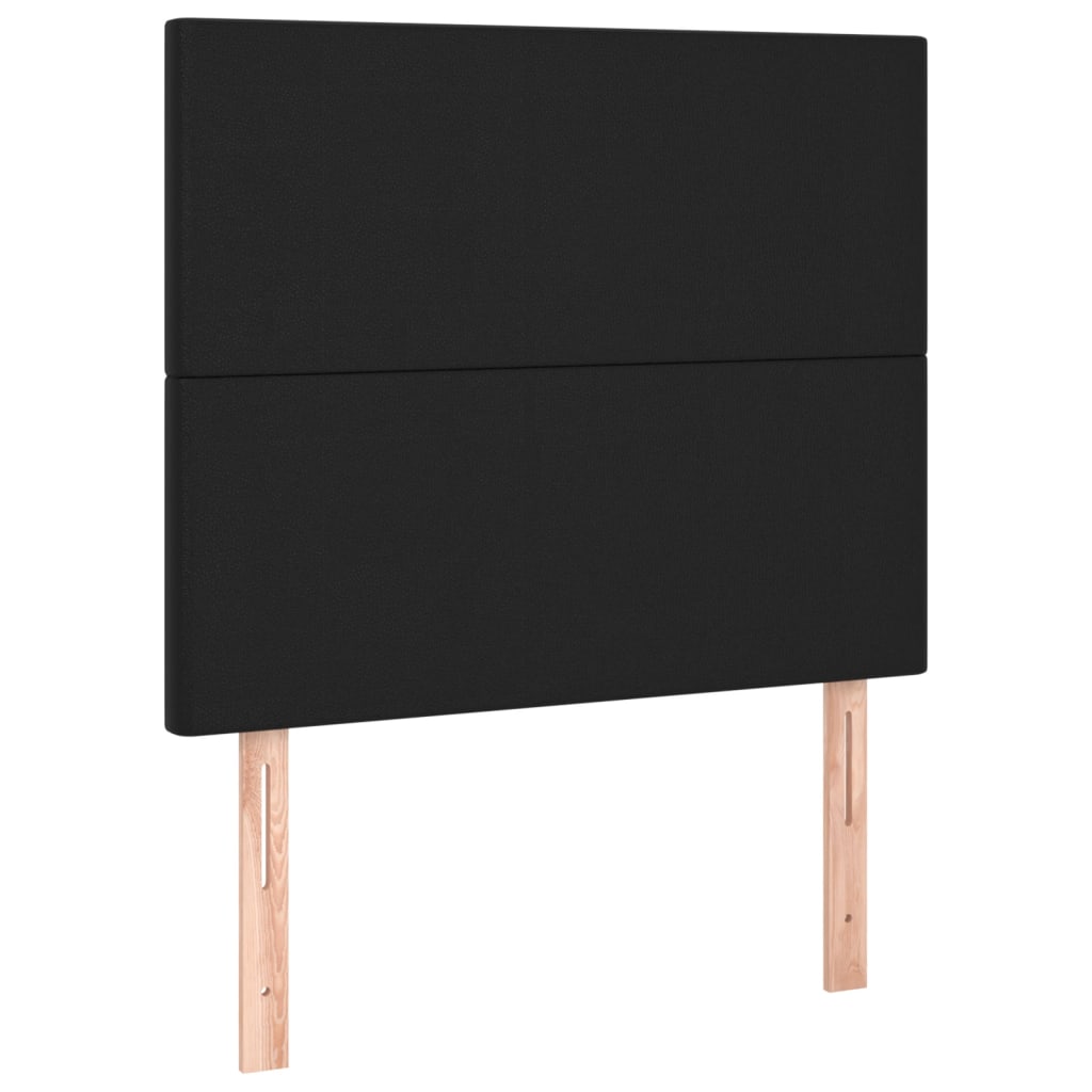 sengegavl sort 80x5x118/128 cm kunstlæder