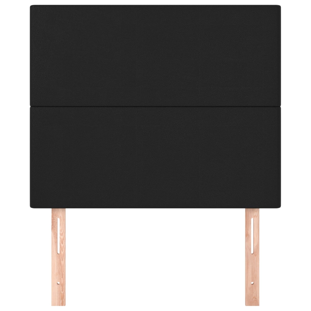 sengegavl sort 80x5x118/128 cm kunstlæder