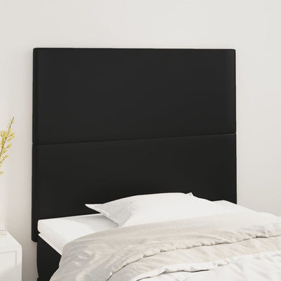 sengegavl sort 80x5x118/128 cm kunstlæder