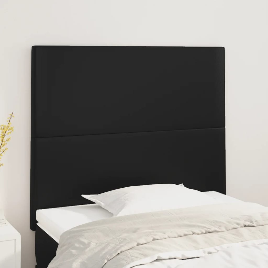 sengegavl sort 90x5x118/128 cm kunstlæder