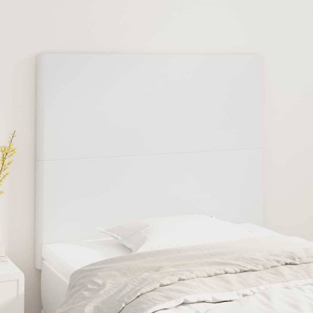 sengegavl hvid 90x5x118/128 cm kunstlæder