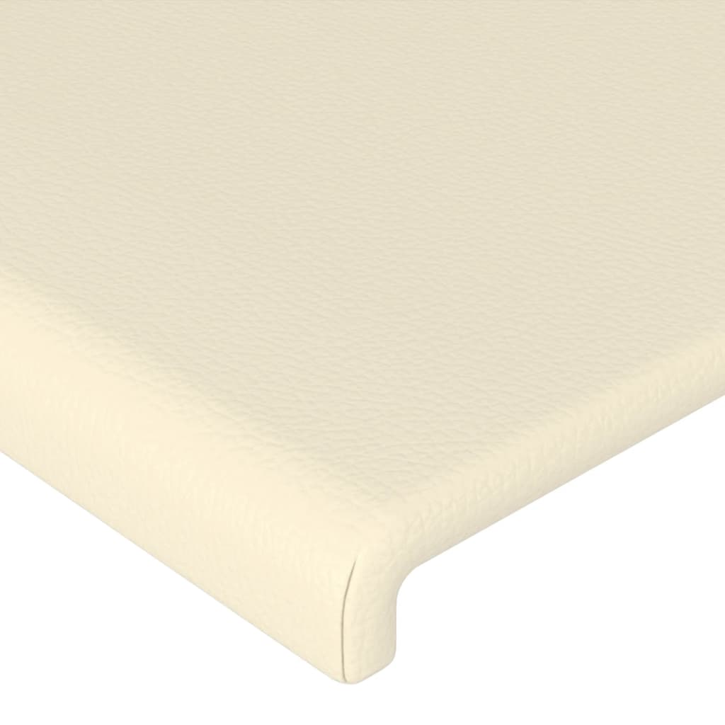 sengegavl cremefarvet 90x5x118/128 cm kunstlæder