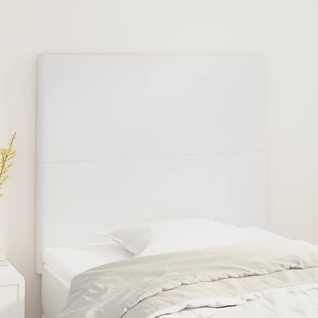 sengegavl hvid 100x5x118/128 cm kunstlæder