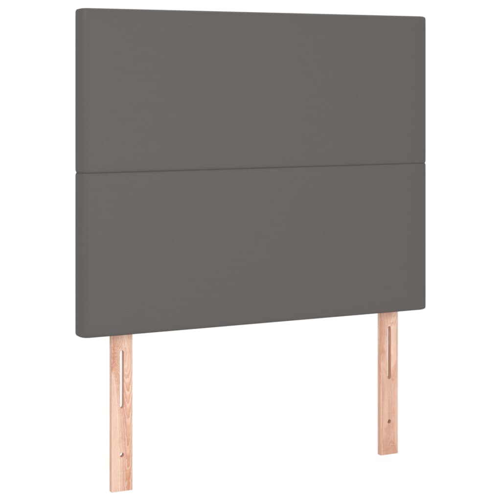 sengegavl grå 100x5x118/128 cm kunstlæder