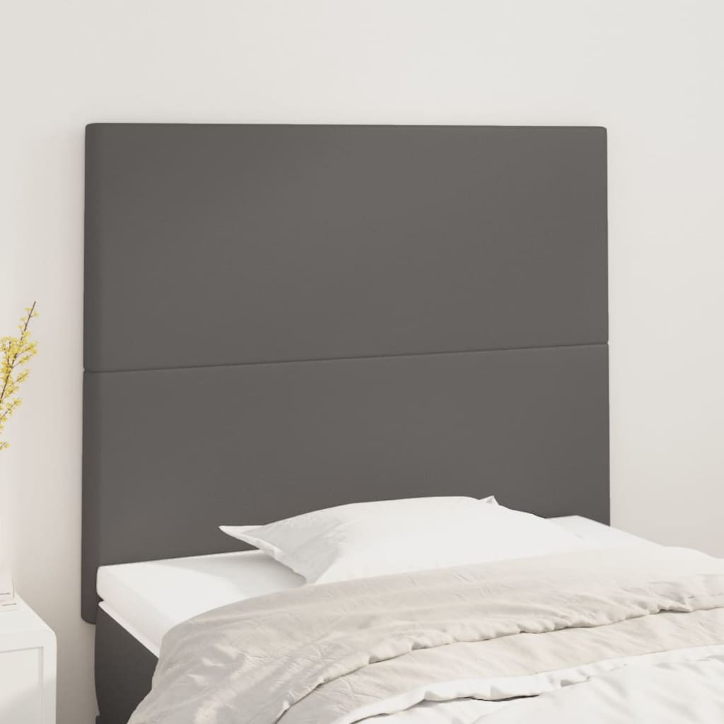 sengegavl grå 100x5x118/128 cm kunstlæder