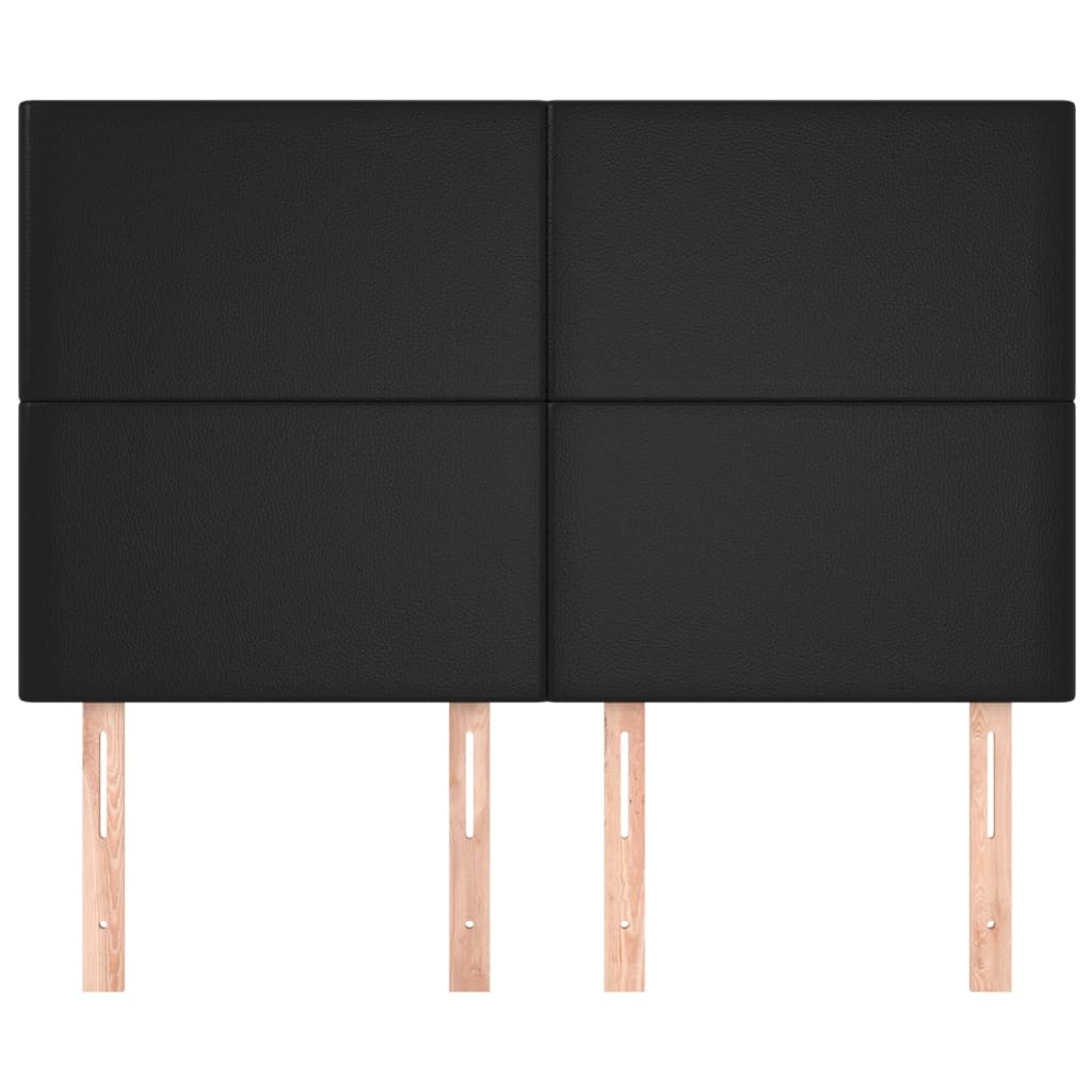 sengegavl sort 144x5x118/128 cm kunstlæder