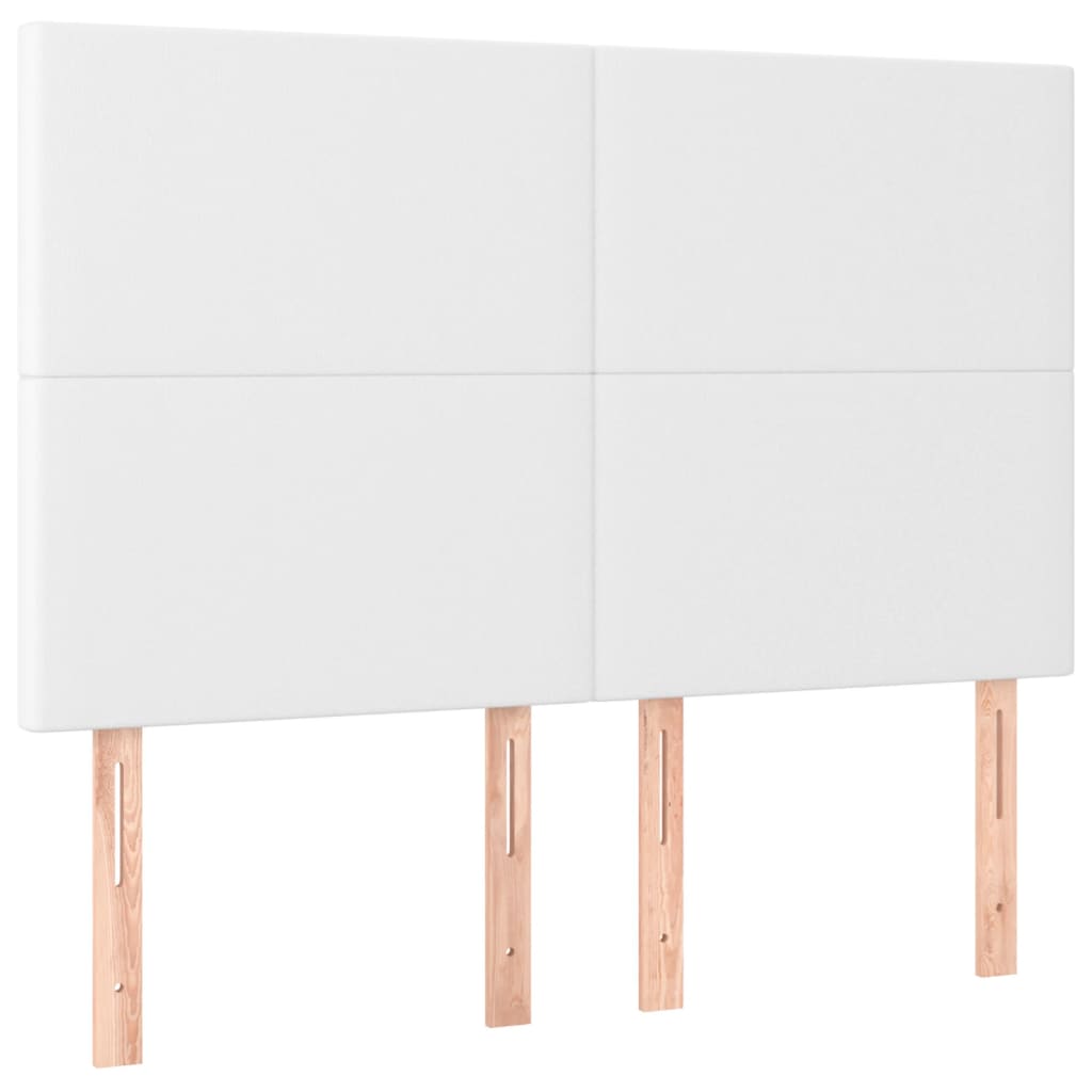 sengegavl hvid 144x5x118/128 cm kunstlæder
