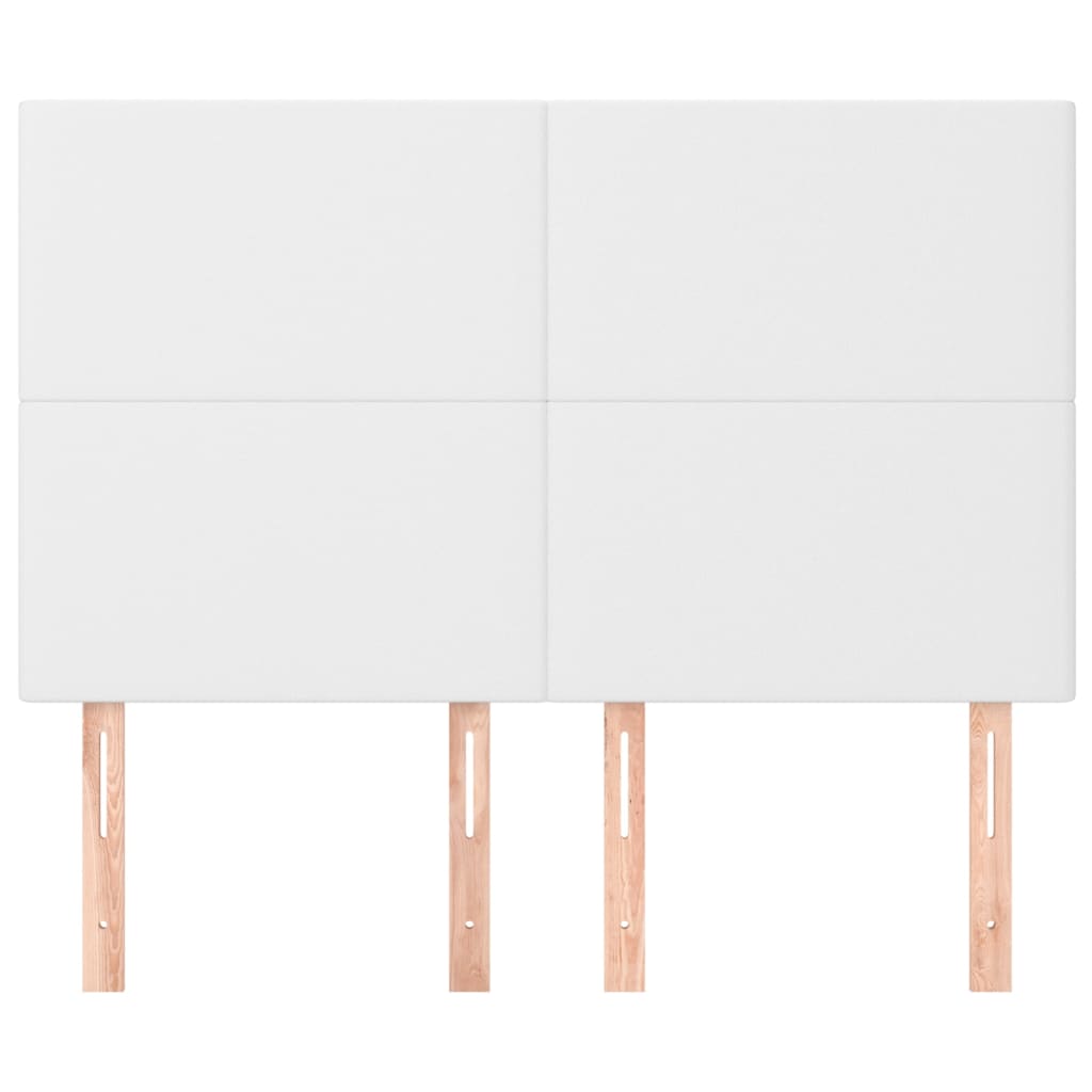 sengegavl hvid 144x5x118/128 cm kunstlæder
