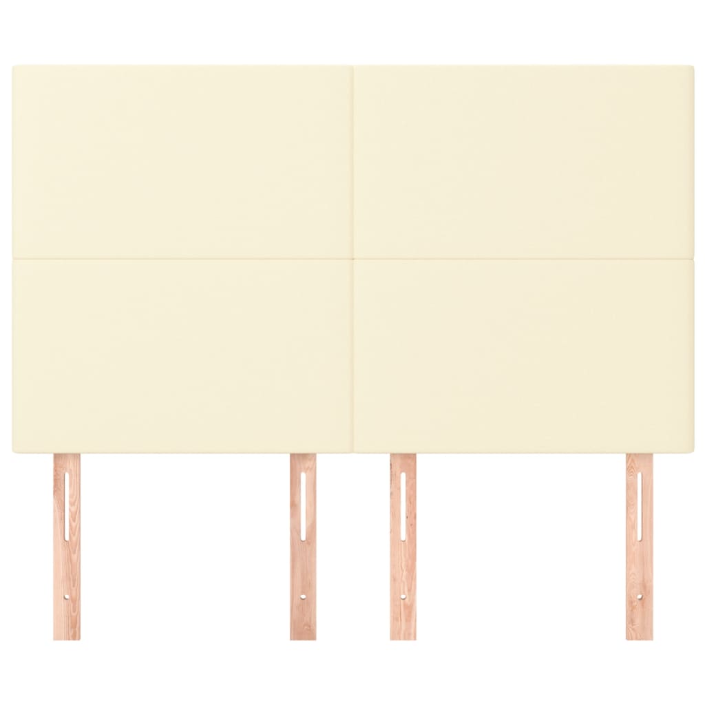 sengegavl cremefarvet 144x5x118/128 cm kunstlæder