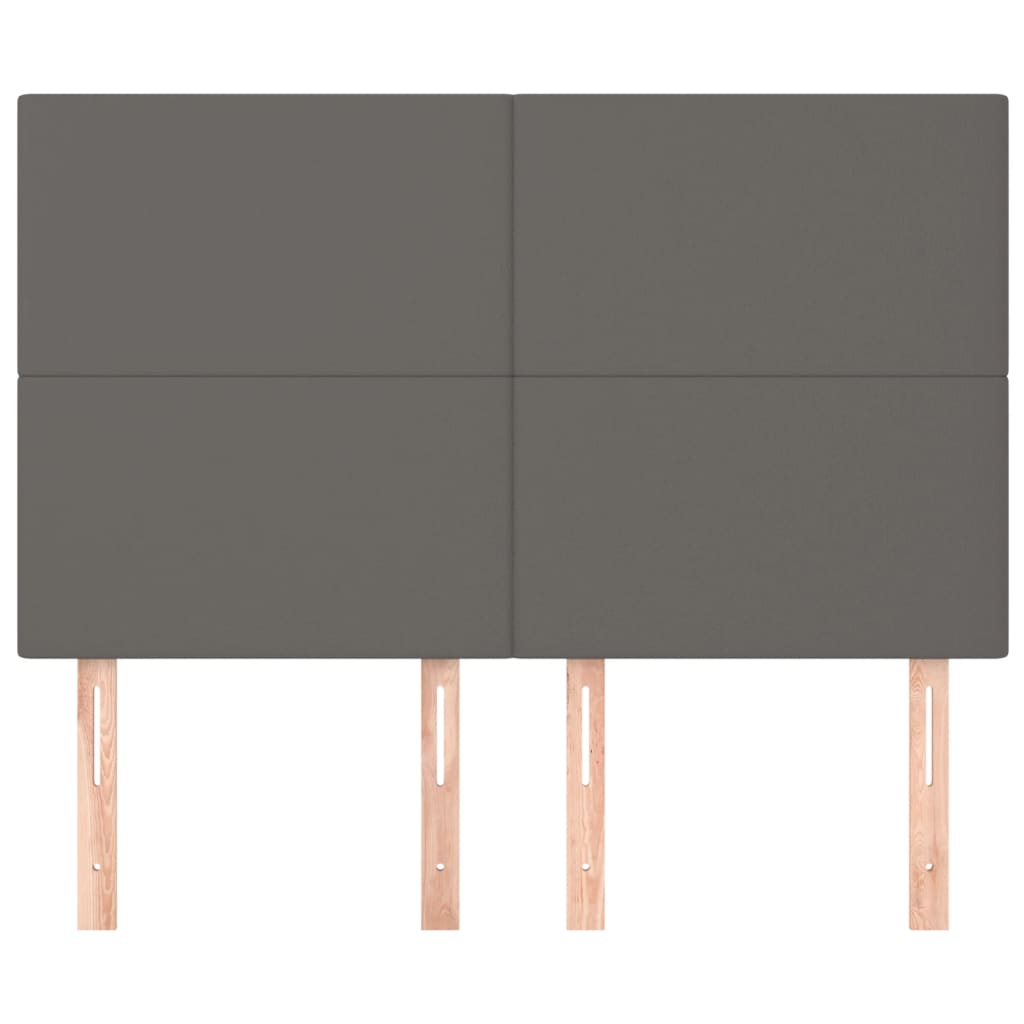 sengegavl grå 144x5x118/128 cm kunstlæder