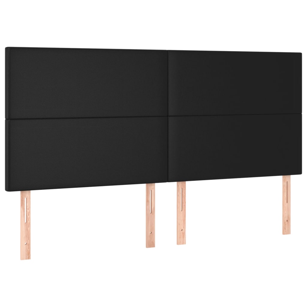 sengegavl sort 160x5x118/128 cm kunstlæder