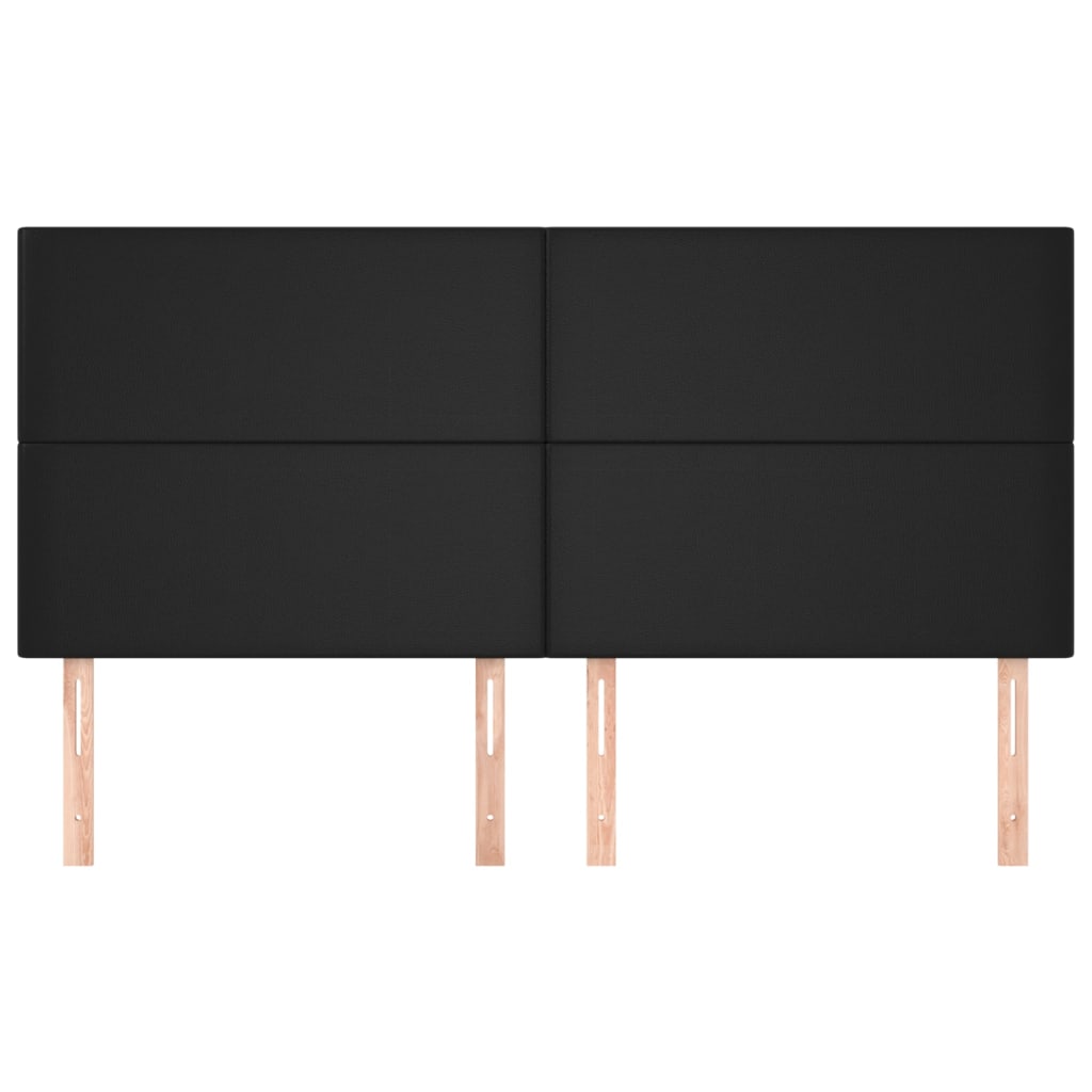 sengegavl sort 160x5x118/128 cm kunstlæder