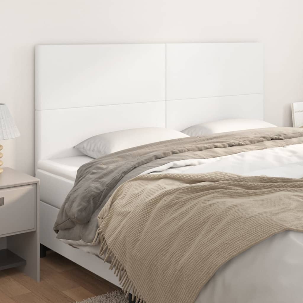sengegavl hvid 160x5x118/128 cm kunstlæder