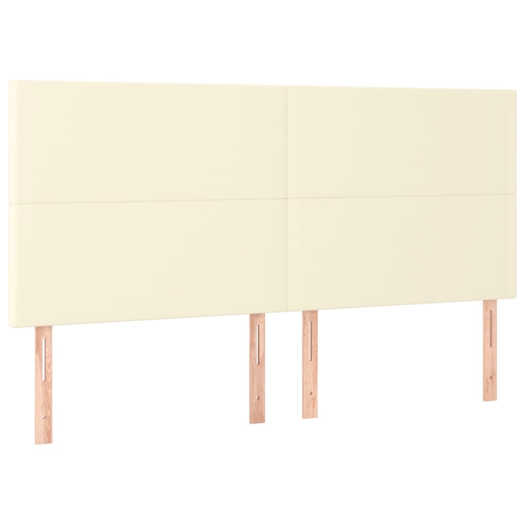 sengegavl creme 160x5x118/128 cm kunstlæder