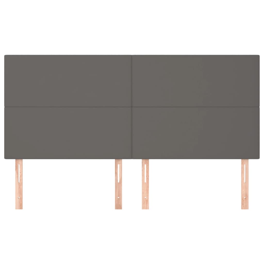 sengegavl grå 160x5x118/128 cm kunstlæder