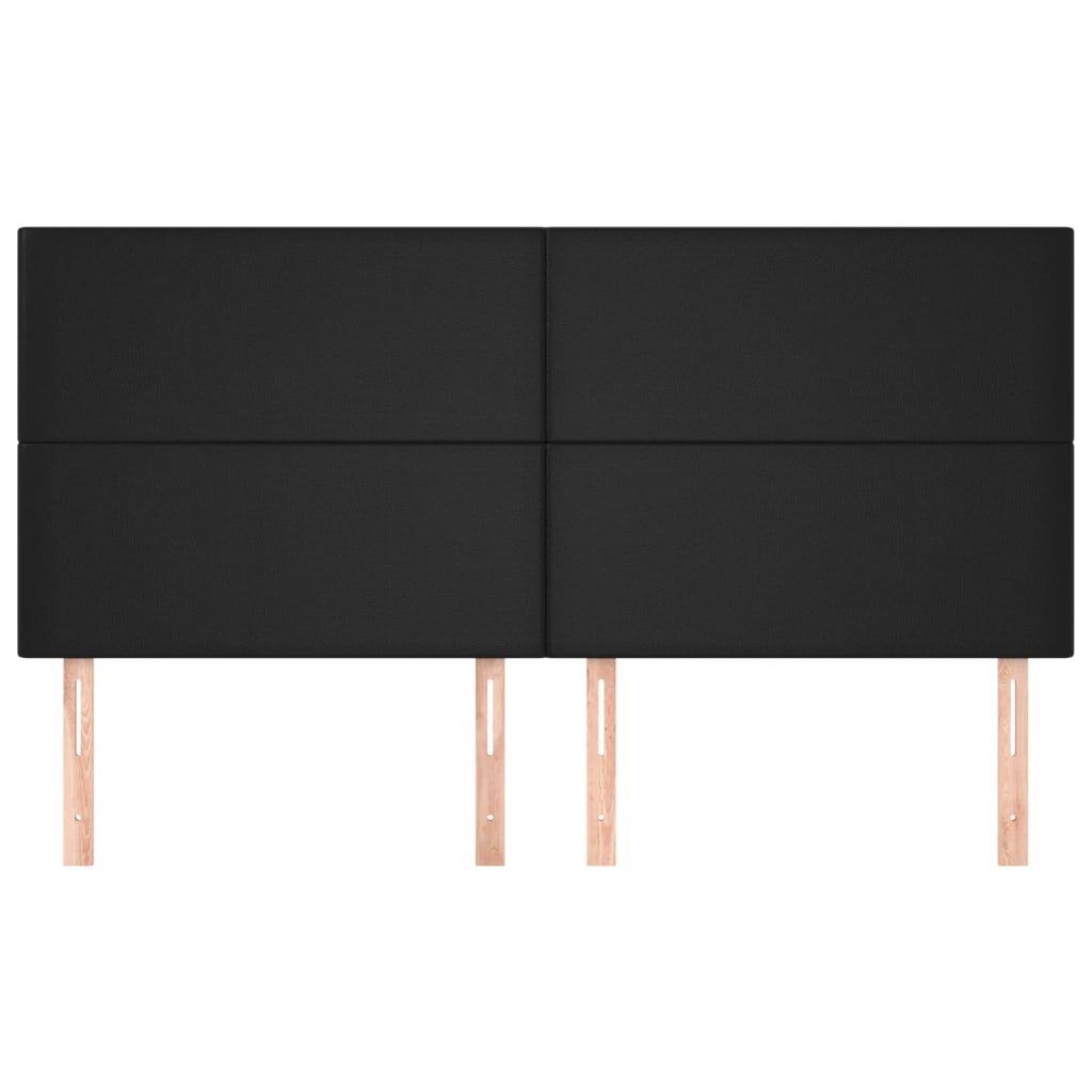 sengegavl sort 180x5x118/128 cm kunstlæder