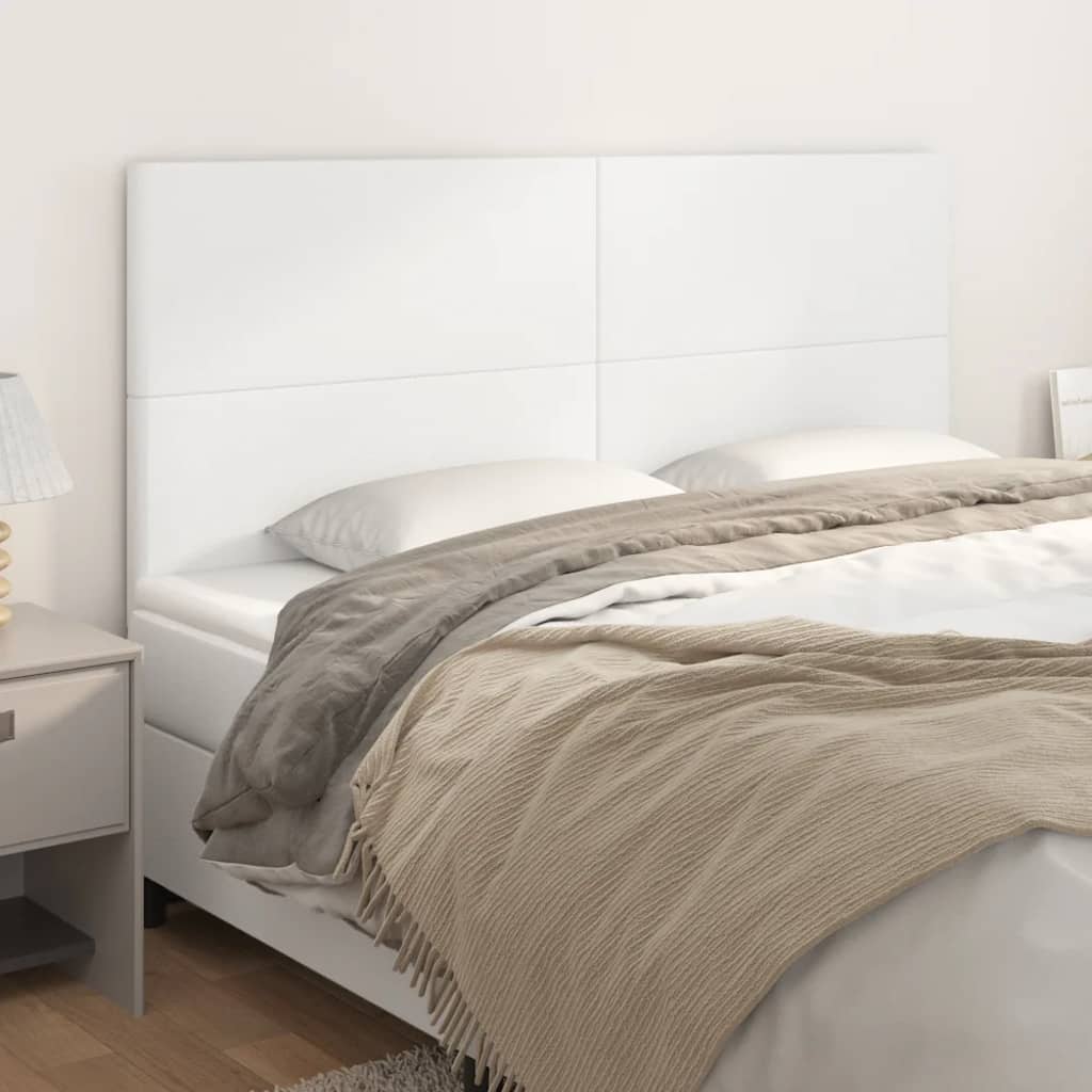 sengegavl hvid 180x5x118/128 cm kunstlæder