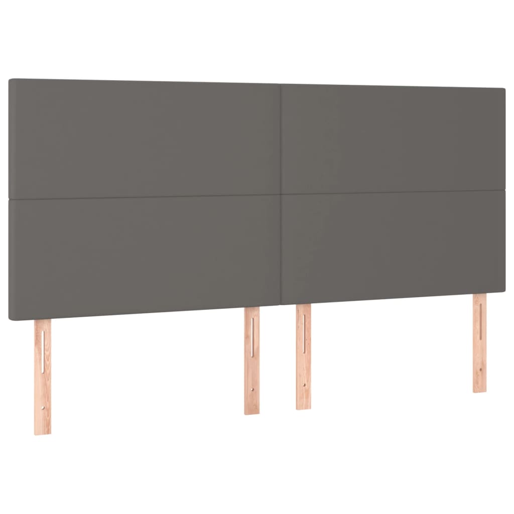 sengegavl grå 180x5x118/128 cm kunstlæder