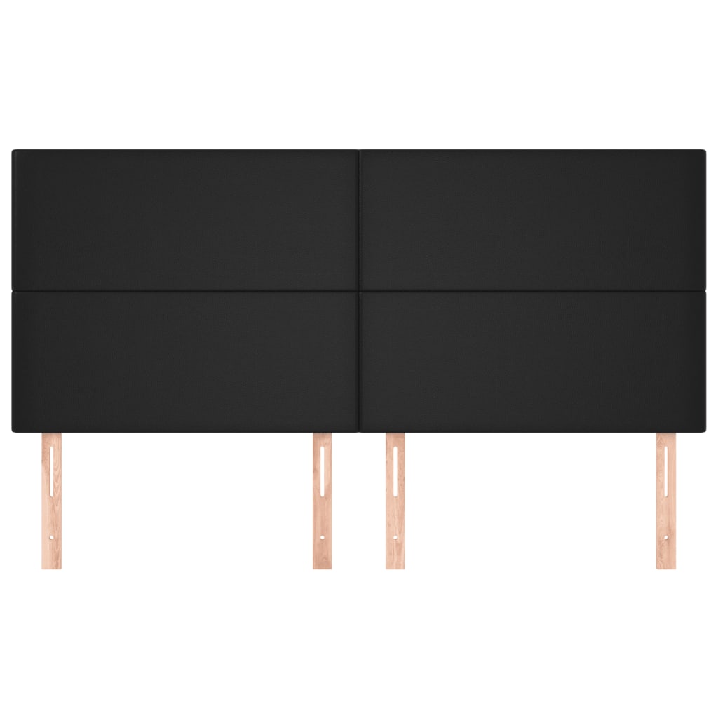 sengegavl sort 200x5x118/128 cm kunstlæder