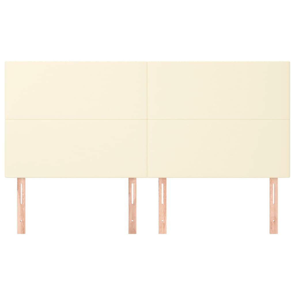 sengegavl cremefarvet 200x5x118/128 cm kunstlæder