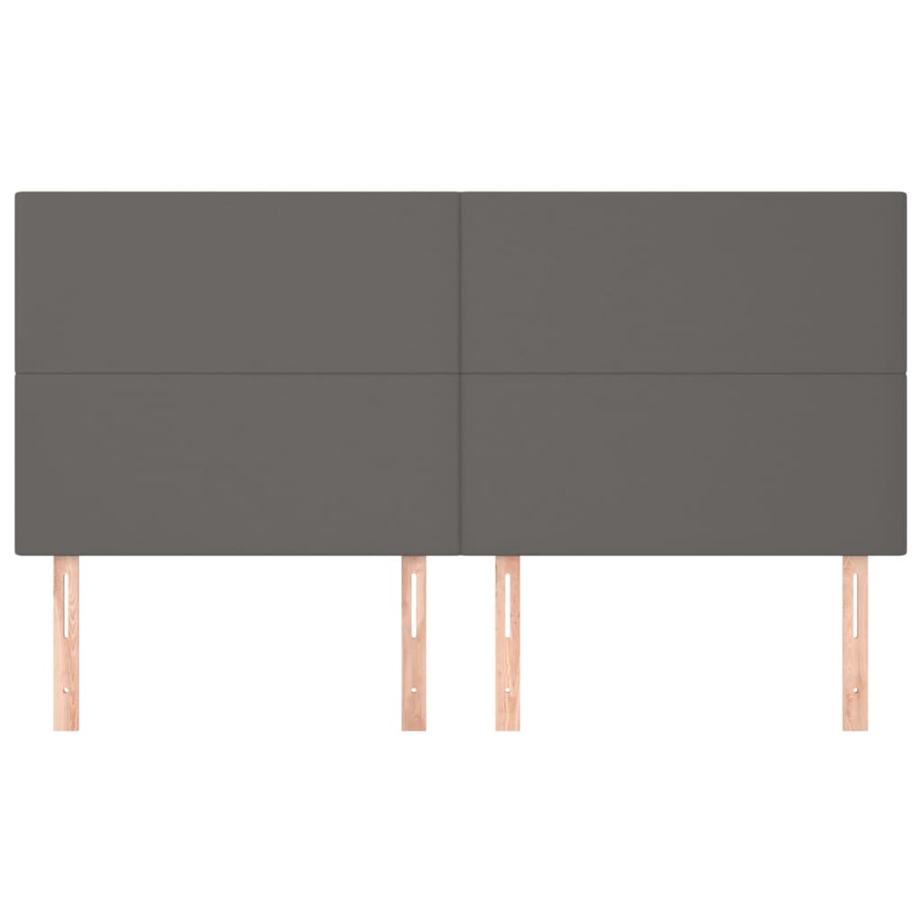 sengegavl grå 200x5x118/128 cm kunstlæder