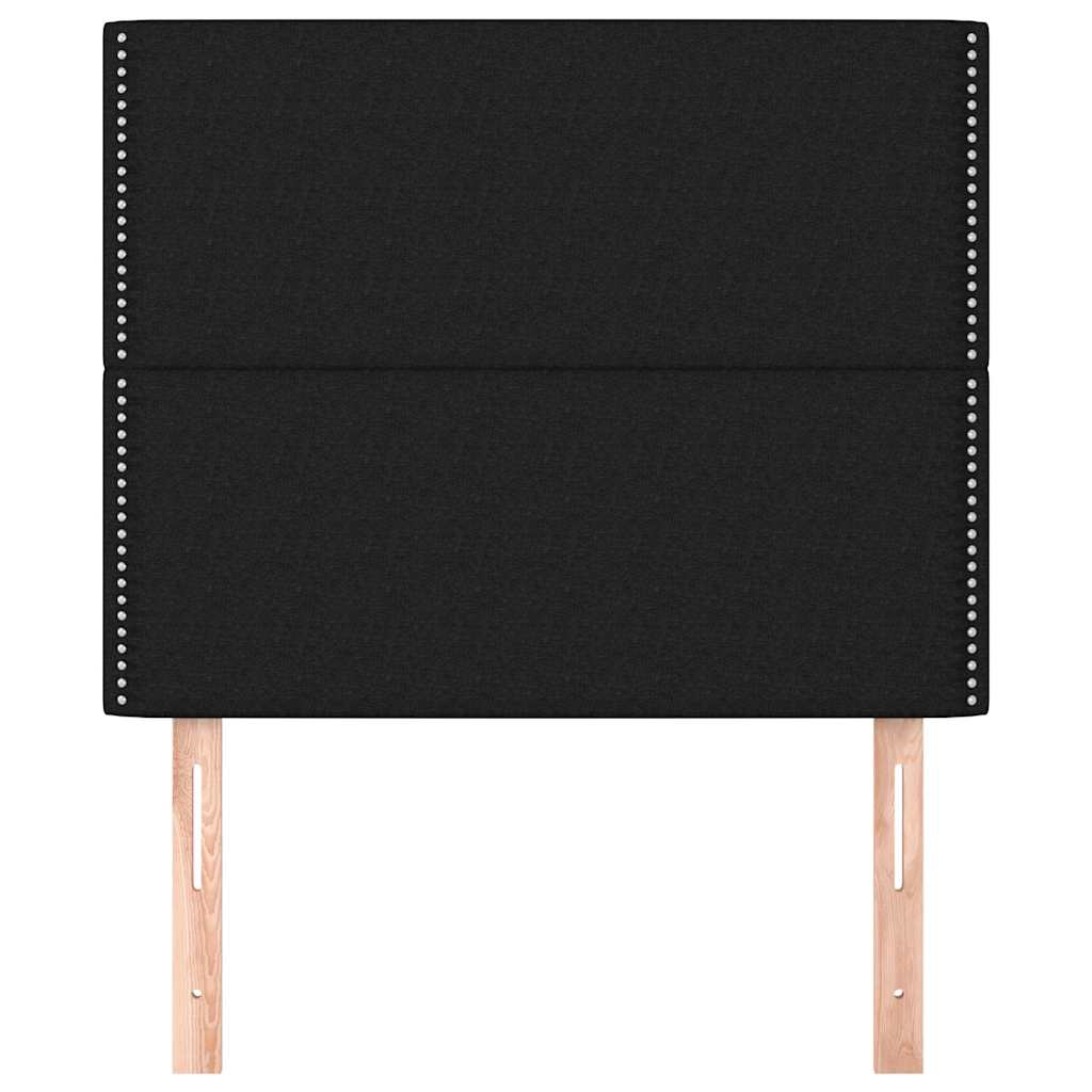 sengegavl sort 80x5x118/128 cm stof