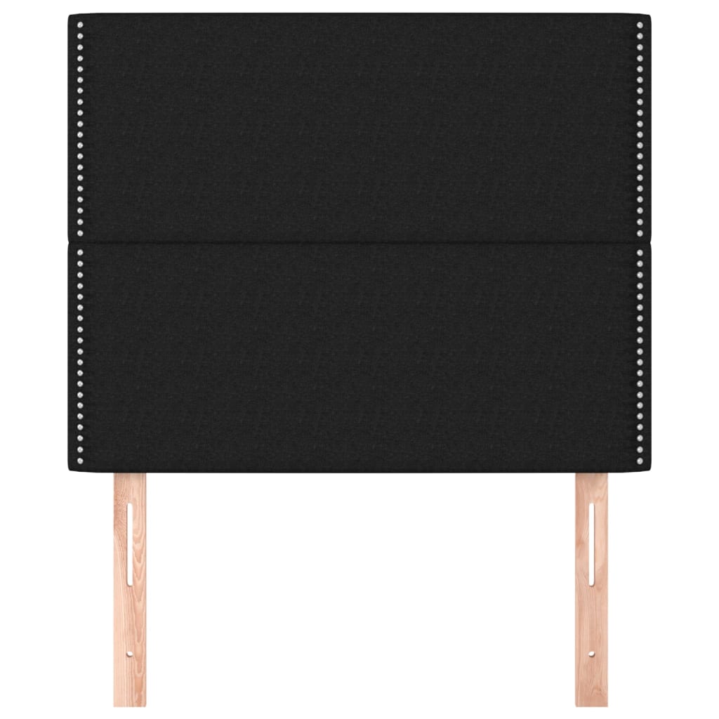 sengegavl sort 90x5x118/128 cm stof