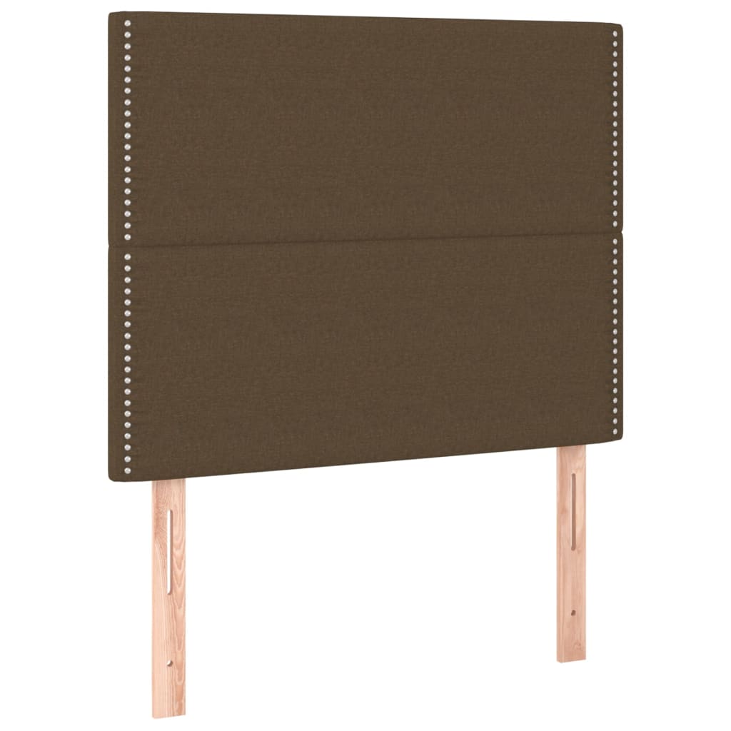 sengegavl mørkebrun 90x5x118/128 cm stof