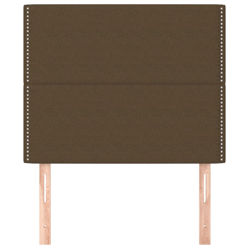sengegavl mørkebrun 90x5x118/128 cm stof