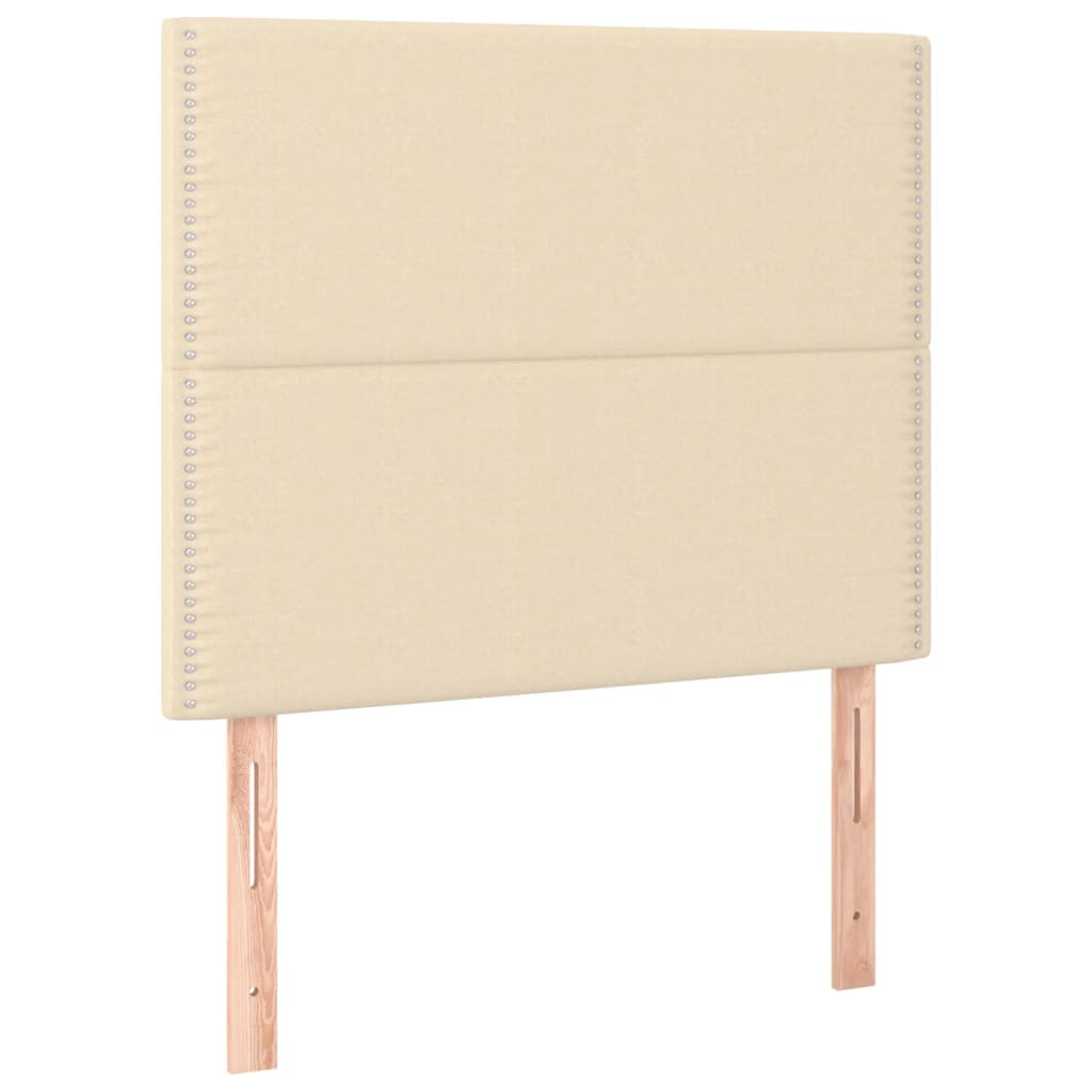 sengegavl cremefarvet 90x5x118/128 cm stof