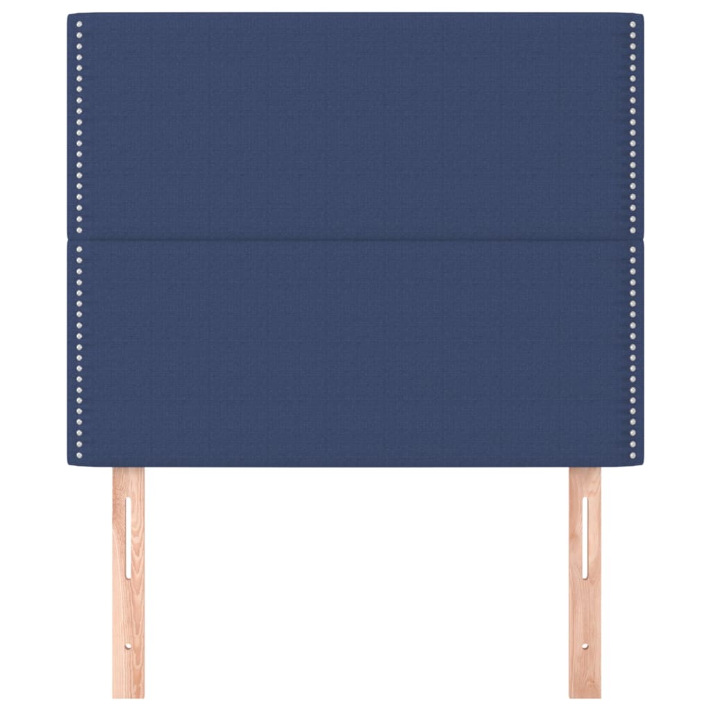 sengegavl blå 90x5x118/128 cm stof