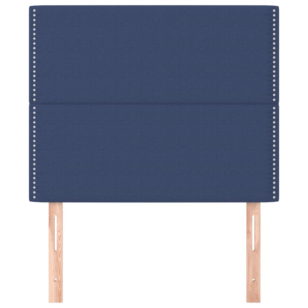sengegavl blå 100x5x118/128 cm stof