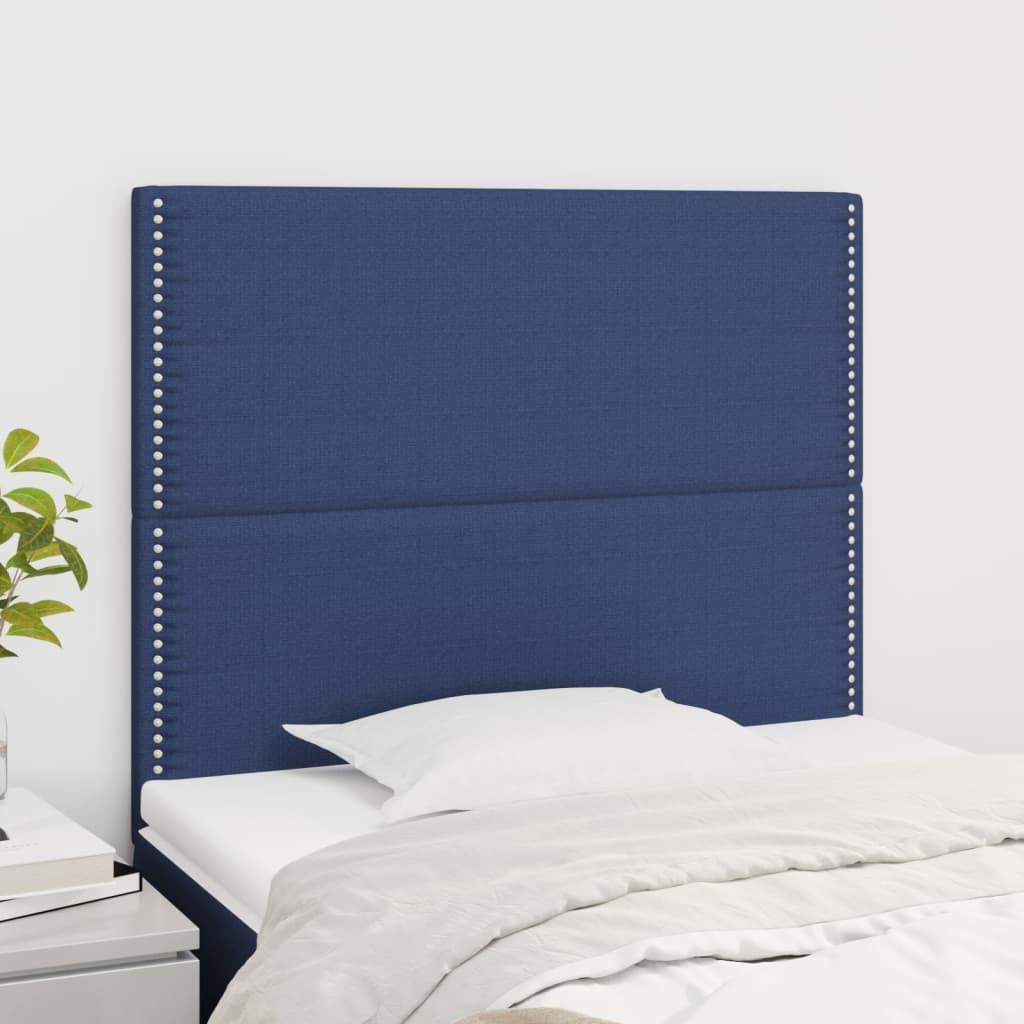 sengegavl blå 100x5x118/128 cm stof